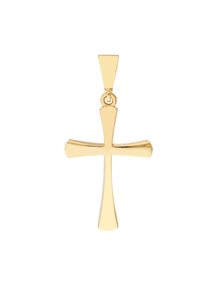 High Polished Cross Pendant Dazzling Shine 10K Yellow Gold - 10K Yellow Gold