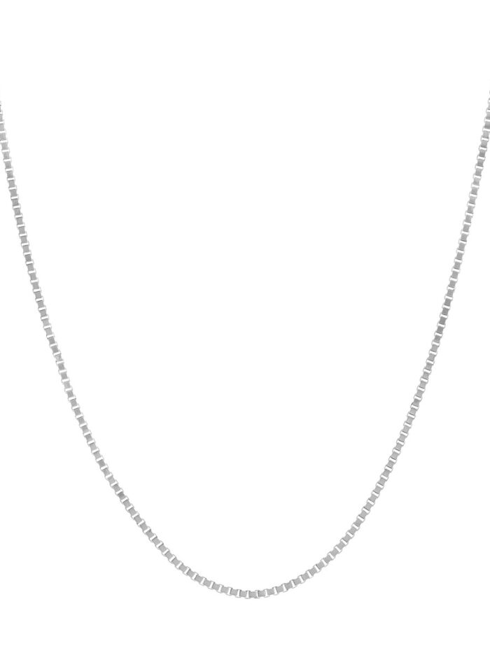 Sterling Silver Box Chain Lobster Closure 16 Inch - Sterling Silver