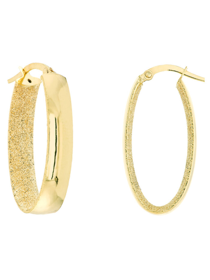 Laser Interior Hoop Earrings - 14K Yellow Gold - by Dazyle