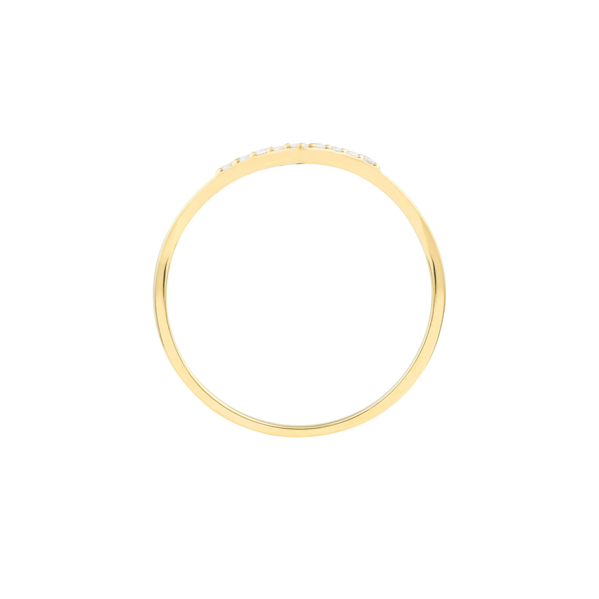 Diamond Chevron Ring 14K Yellow Gold - Sizes 6 7 8 - by Dazyle - Image 5