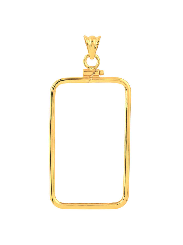 Pamp Suisse Lady Fortuna 1 Oz Screw Top Coin Bezel - 14K Yellow Gold - by Dazyle