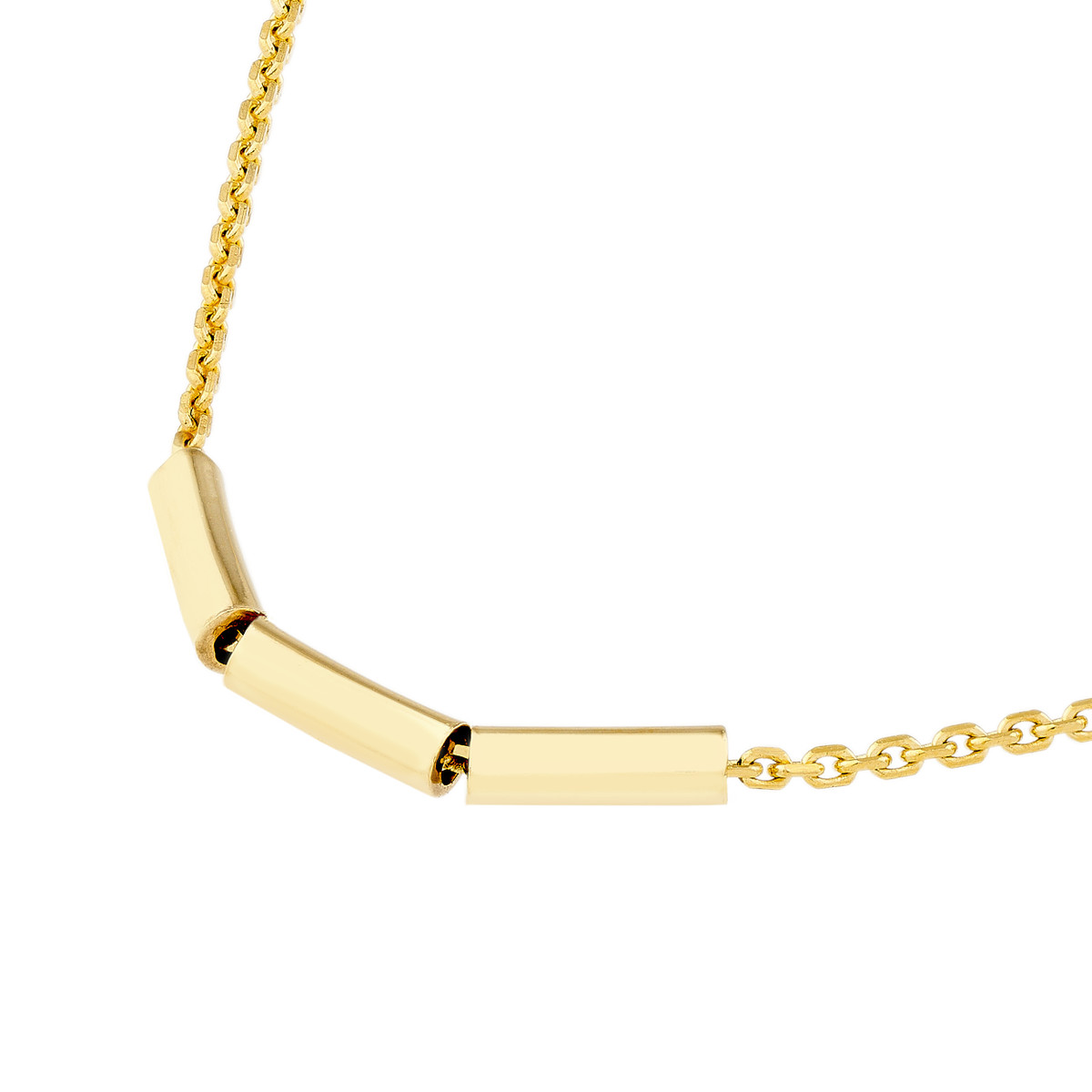 Mini Barrel Trio 14K Yellow Gold Adjustable Necklace - 18 Inch - by Dazyle - Image 2