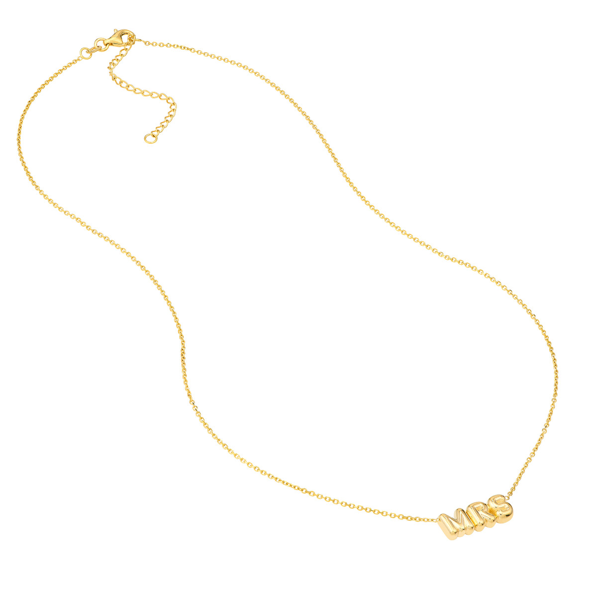 Puff Mrs Adjustable Necklace with Pear Shape Lock - 14K Yellow Gold - 18 Inches - by Dazyle - Image 4