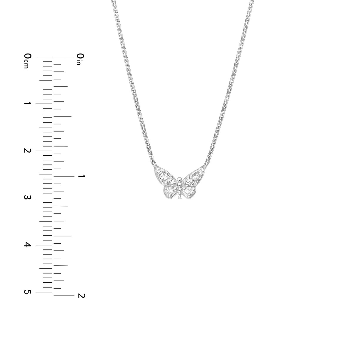 Sterling Silver Mini CZ Butterfly Pendant Necklace - Sterling Silver 18 Inch Adjustable - by Dazyle - Image 5
