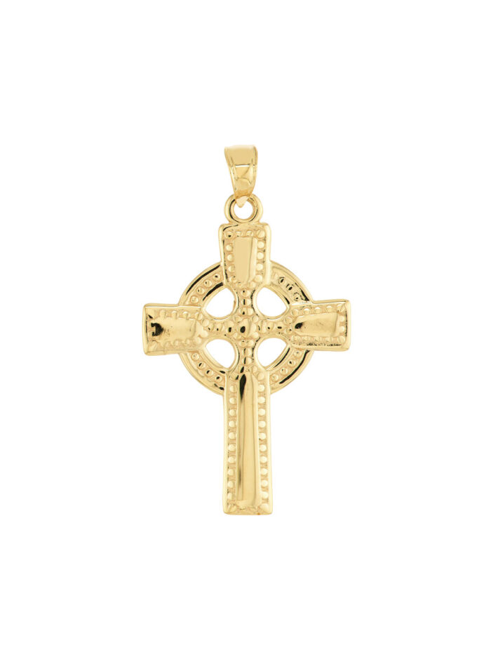 Celtic Cross Pendant - 14K Yellow Gold - by Dazyle