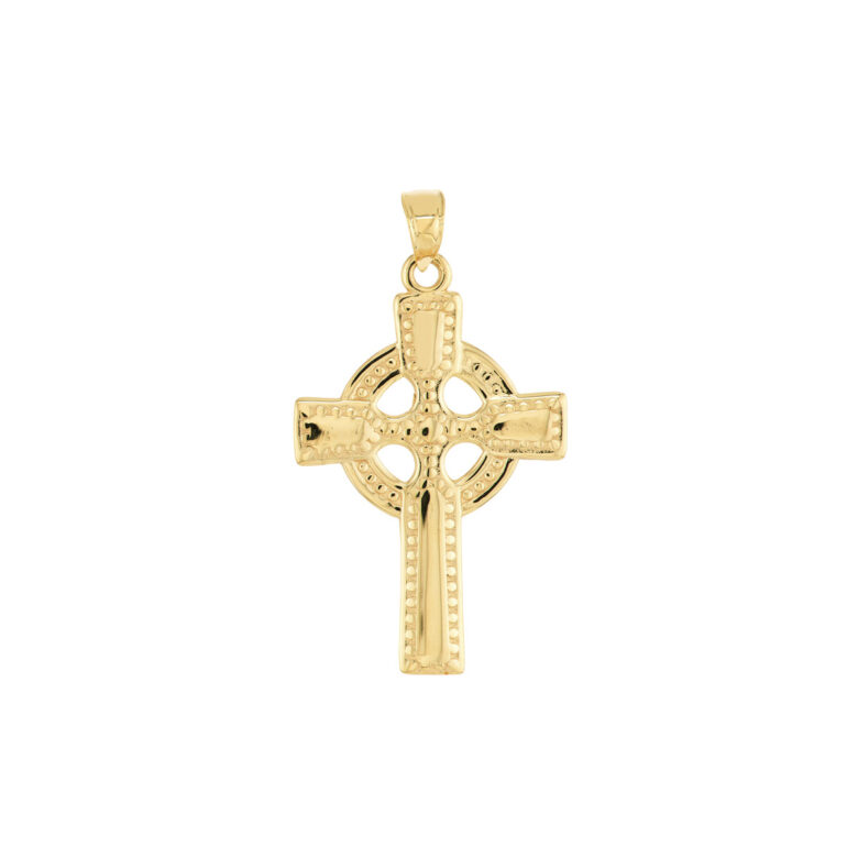 Celtic Cross Pendant - 14K Yellow Gold - by Dazyle
