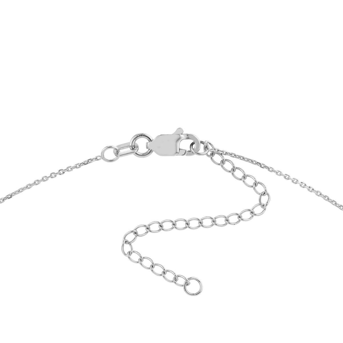 CZ Heartbeat Adjustable Necklace - 14K White Gold - 18-inch Cable Chain - by Dazyle - Image 4