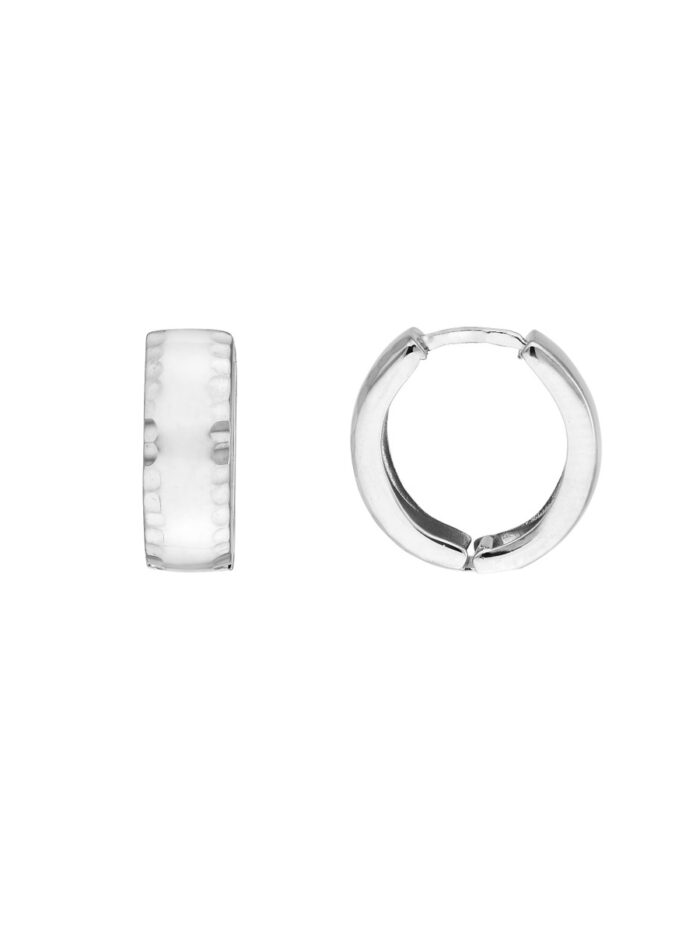 Sterling Silver Reflective Hoop Earrings - Sterling Silver - by Dazyle