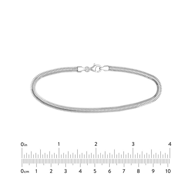 Sterling Silver 10mm Snake Chain Bracelet - Sterling Silver - 8 Inch - by Dazyle - Image 4