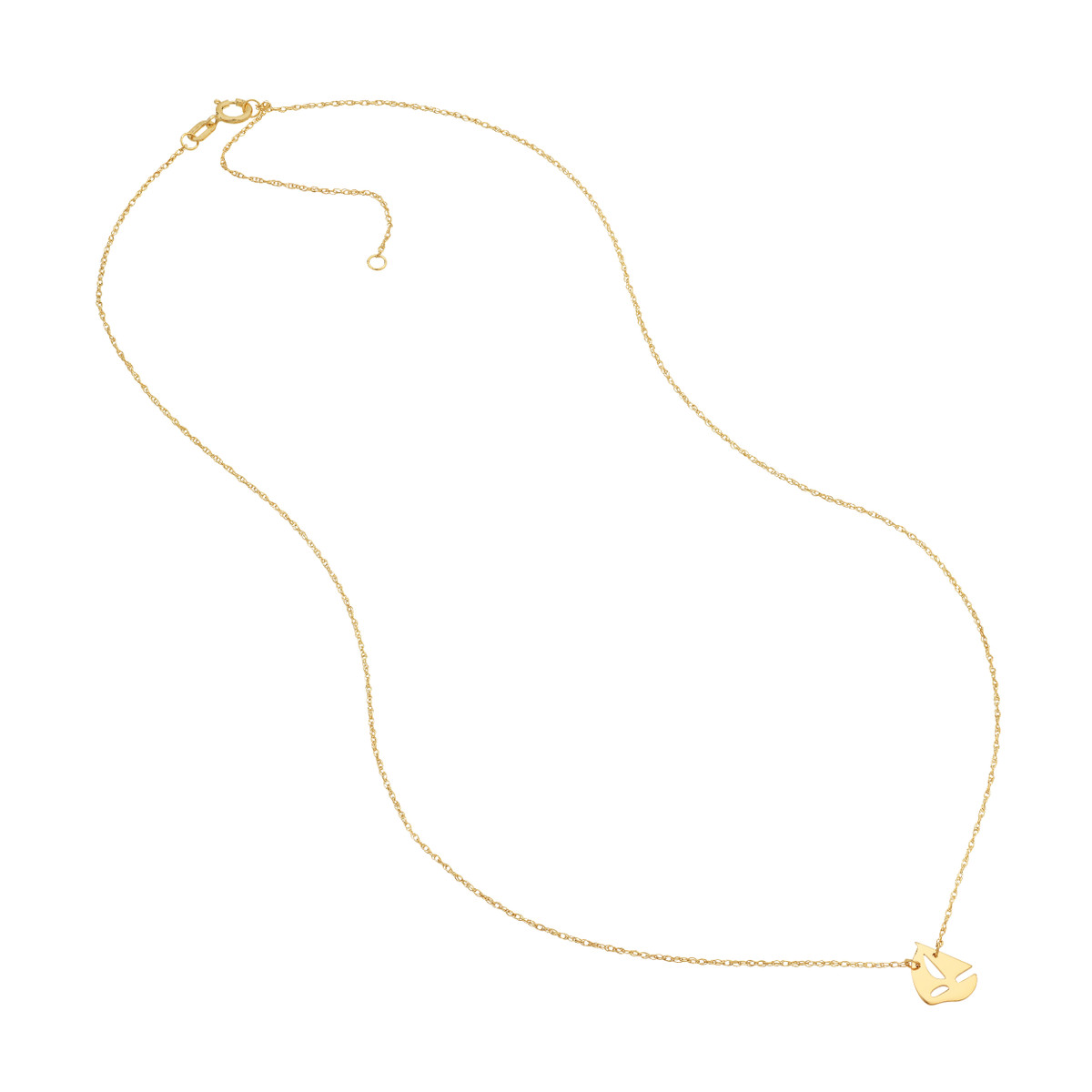 Mini Sailboat Pendant Necklace - 14K Yellow Gold Adjustable Cable Chain - 18-inch - by Dazyle - Image 3