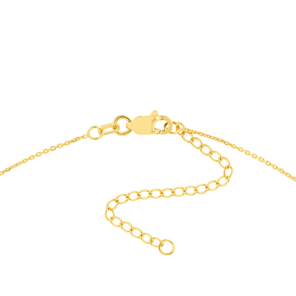 Thin Curved Bar Necklace with 1pt Diamond - 14K Yellow & White Gold - Adjustable 18 Inch - by Dazyle - Image 4