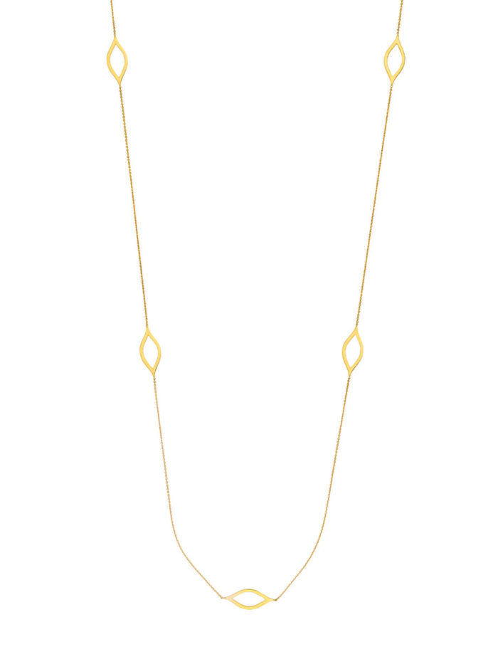 Long Chain Necklace with Open Marquises 36-InchCable Chain - Necklace - by Dazyle