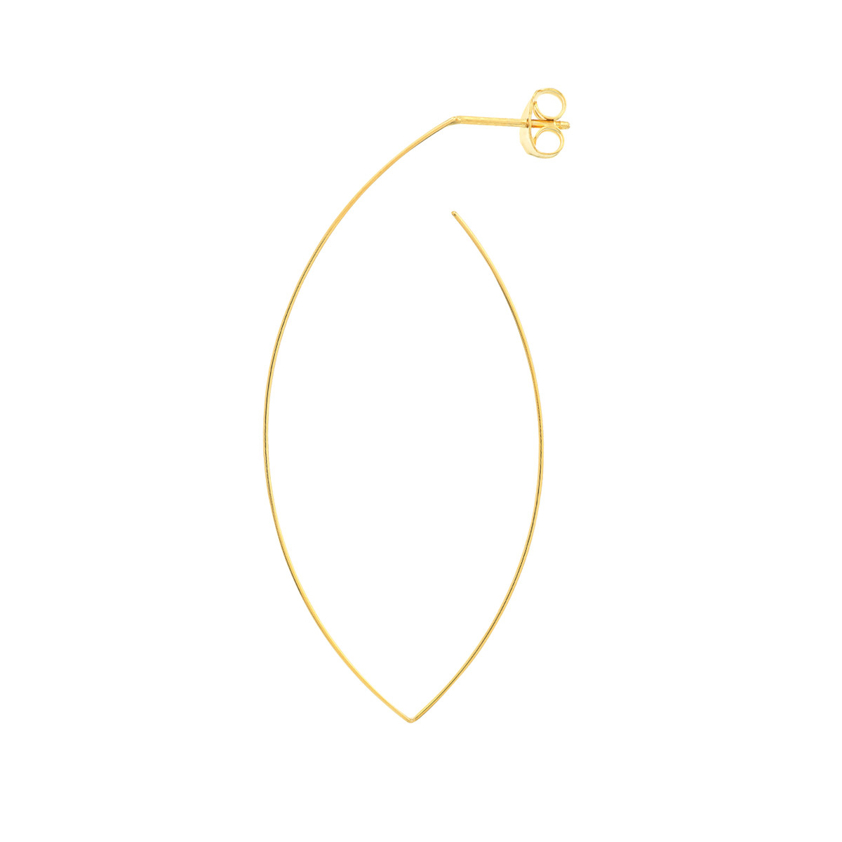 Wire Marquise Hoops 14K Yellow Gold Earrings - Post & Nut Back - by Dazyle - Image 3
