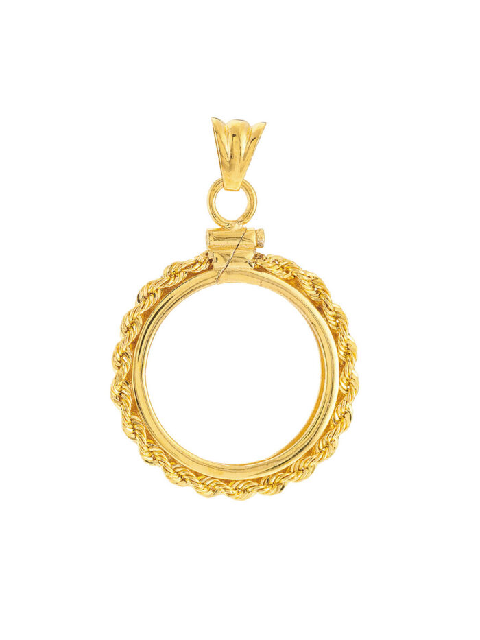 Australian Kangaroo Coin Bezel 1/4 Oz - 14K Yellow Gold - by Dazyle