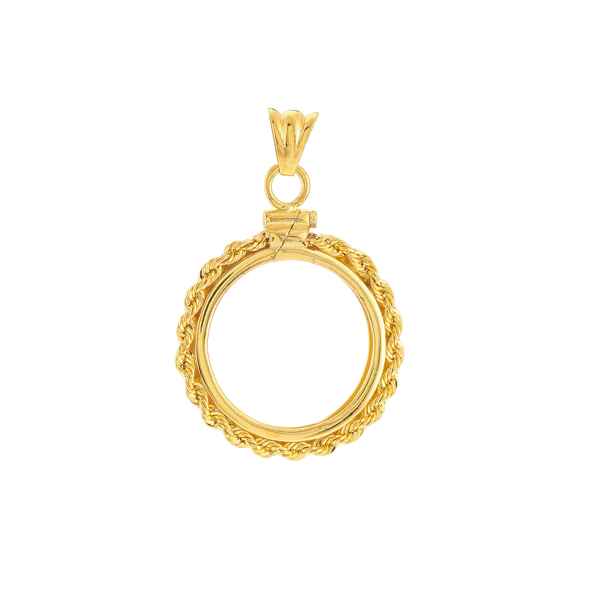 Australian Kangaroo Coin Bezel 1/4 Oz - 14K Yellow Gold - by Dazyle