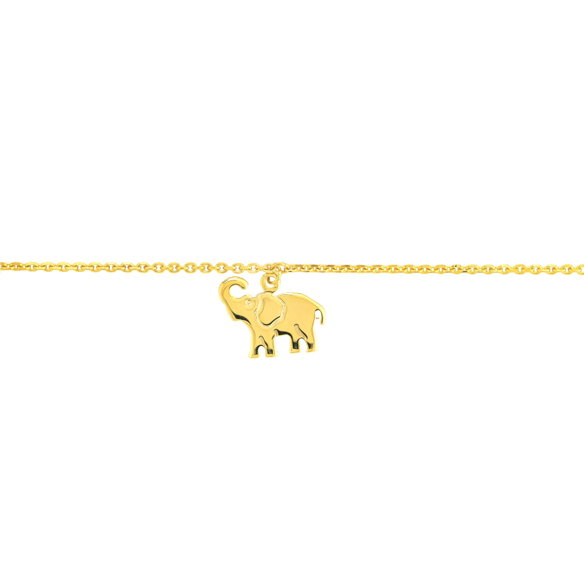 Elephant Trio Adjustable Anklet - 14K Yellow Gold 9 to 10 Inches - by Dazyle - Image 3