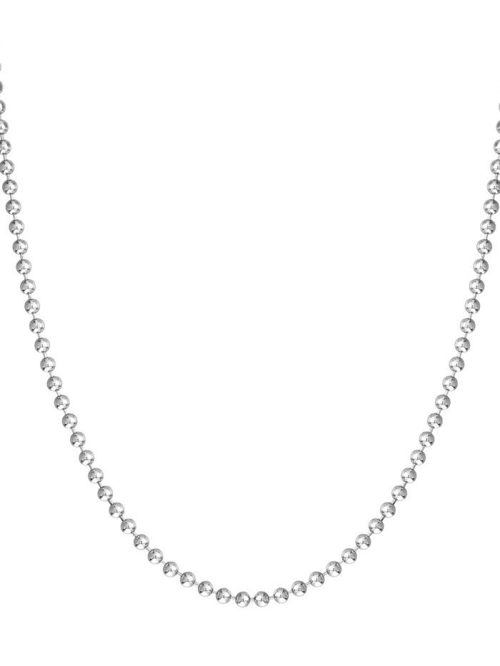 Sterling Silver 3mm Bead Chain Necklace - Sterling Silver - 18 Inch - by Dazyle