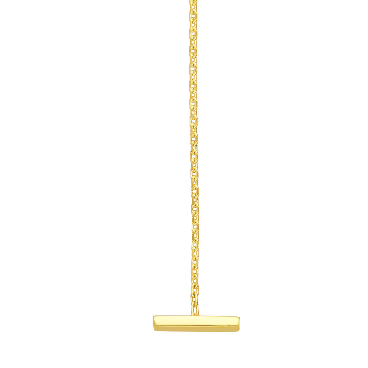 14K Yellow Gold Staple Bar Threader Earrings - by Dazyle - Image 2