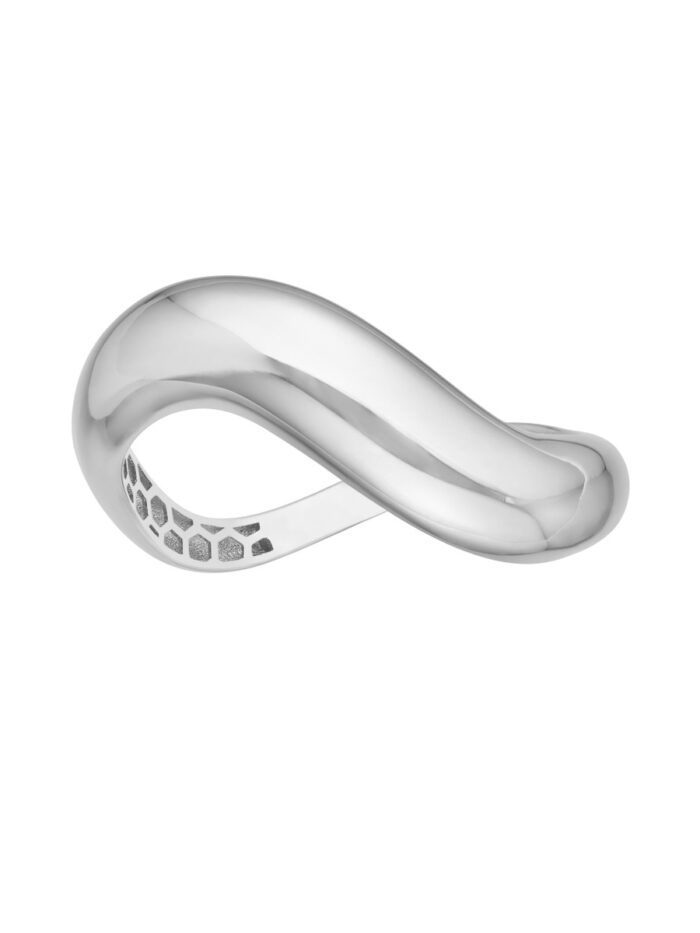 Swirl Band Ring - 14K White Gold - Sizes 6, 7, 8 - by Dazyle