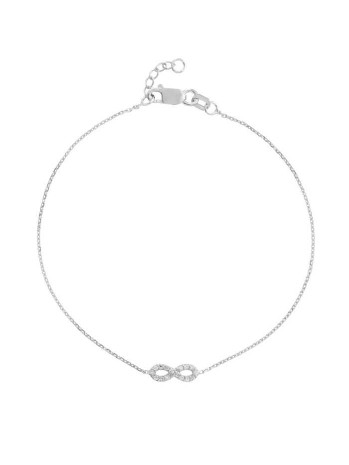 Infinity Symbol Bracelet - Sterling Silver Adjustable Cable Bracelet - by Dazyle