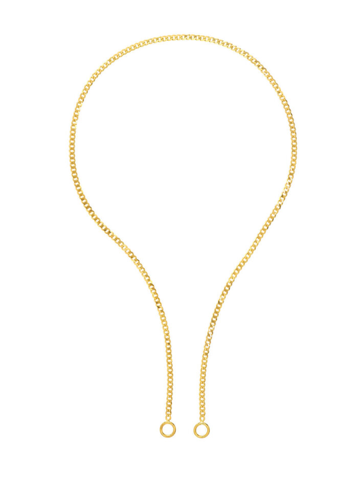 14K Yellow Gold Curb Split Chain - 18 Inches - by Dazyle
