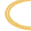 5.9mm Hollow D/C Curb Chain Bracelet - 14K Yellow Gold 7.5 Inch - by Dazyle