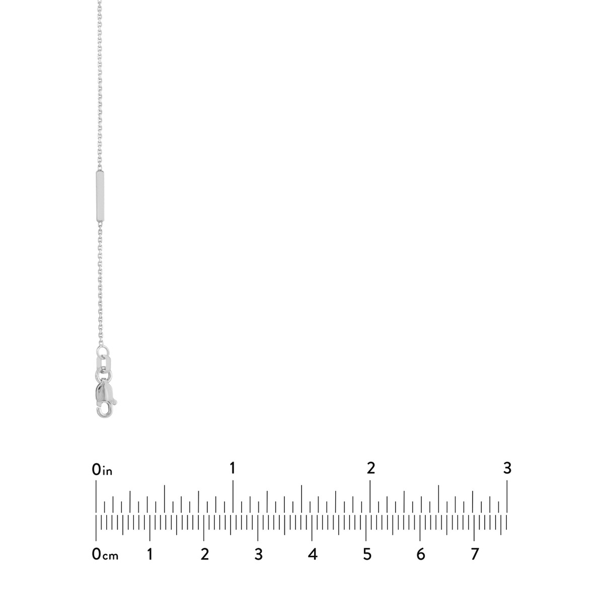 14K White Gold Diamond Bezel and Bar Station Necklace - 20 Inches - by Dazyle - Image 5