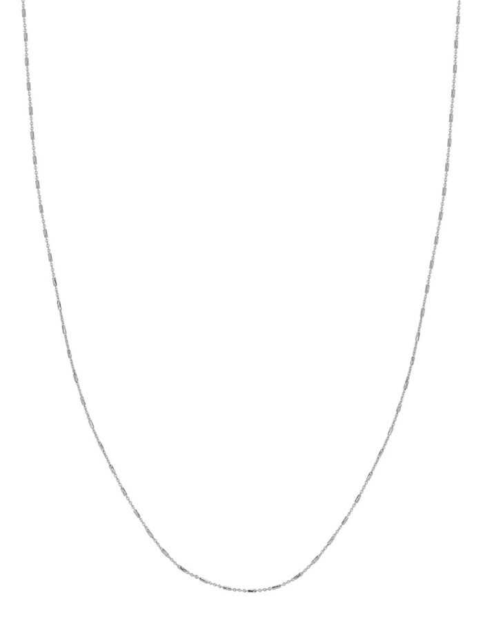 0.9mm Barrel Saturn Cable Chain - 14K White Gold - 16 Inches - by Dazyle