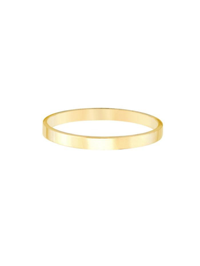 2mm High Polished Band - 14K Yellow Gold - by Dazyle