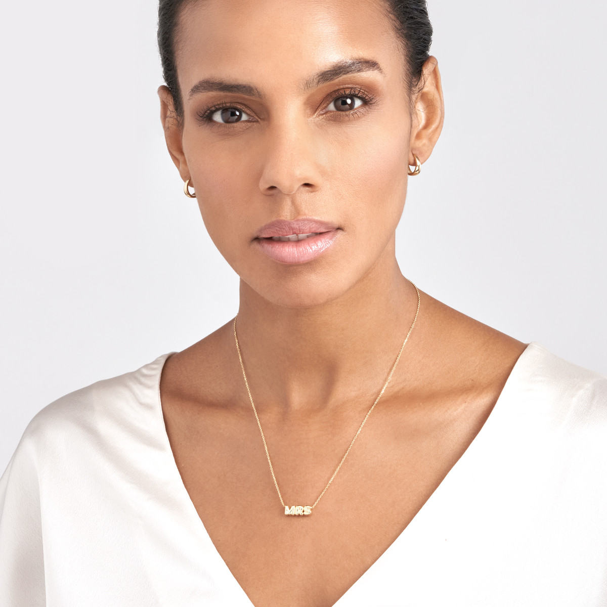 Puff Mrs Adjustable Necklace with Pear Shape Lock - 14K Yellow Gold - 18 Inches - by Dazyle - Image 2