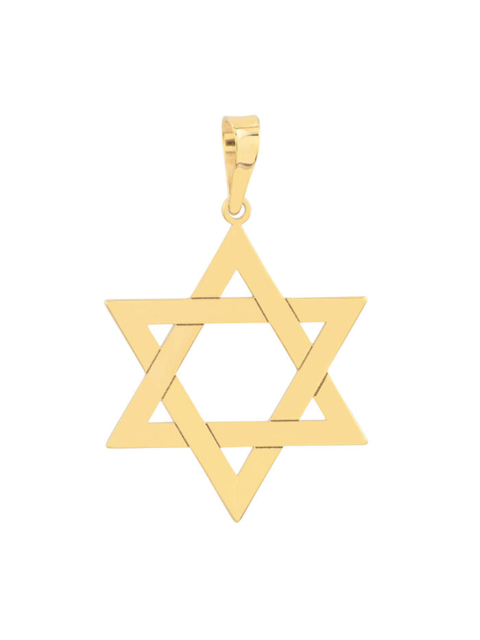 Star of David Woven Pendant - 14K Yellow Gold - by Dazyle