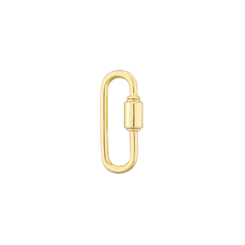 Oval Clasp Twist Lock - 14K Yellow Gold - 24.50mm - by Dazyle
