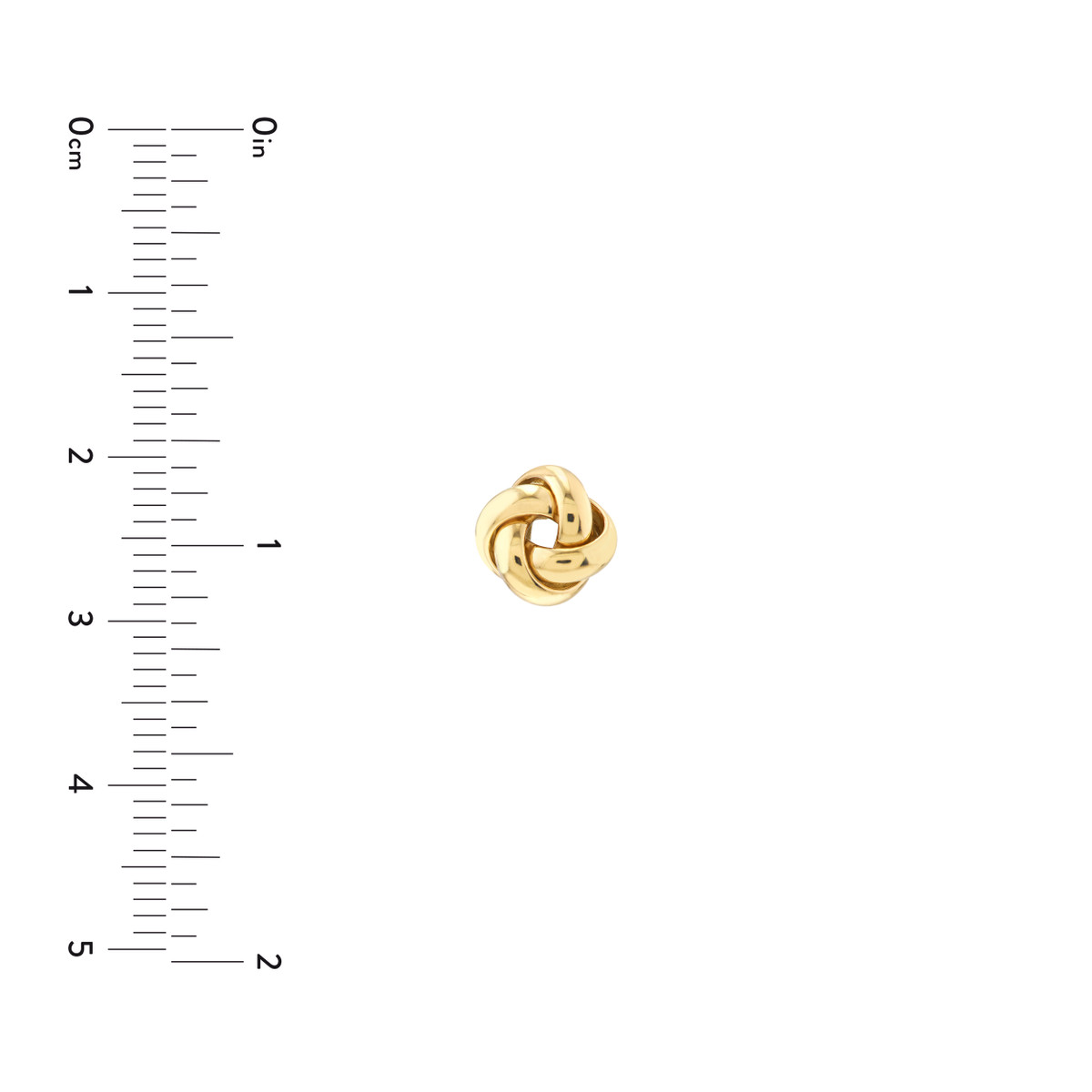 9mm Puffed Love Knot Stud Earrings - 14K Yellow Gold - by Dazyle - Image 5