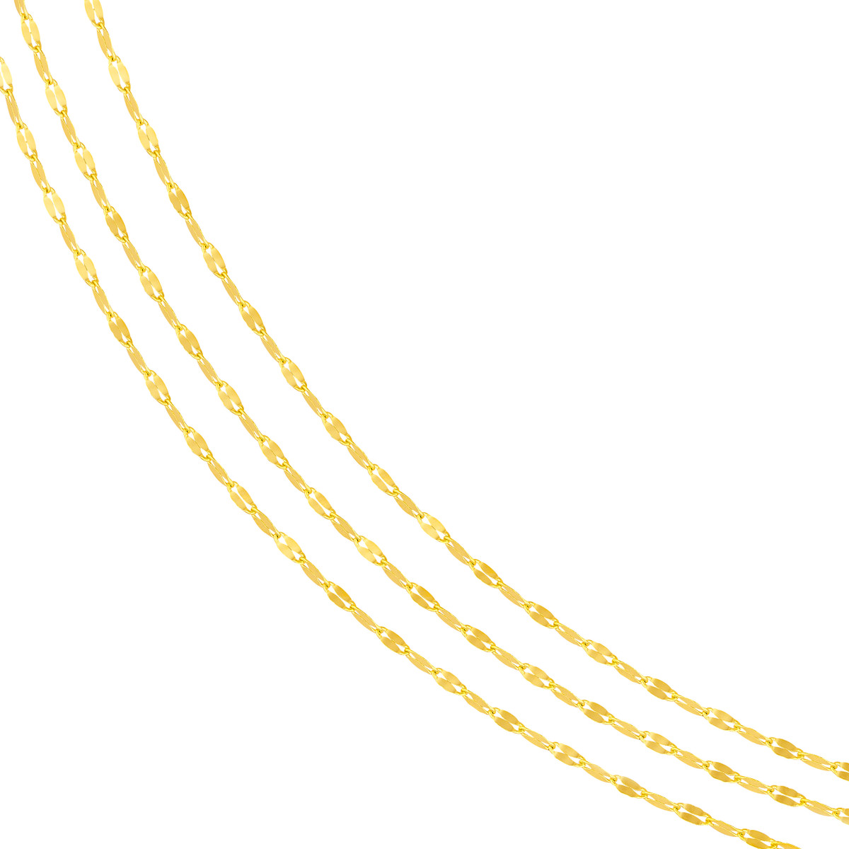 Hammered Mariner Chain 14K Yellow Gold Adjustable Length 20 inches Layered Necklace - by Dazyle - Image 2