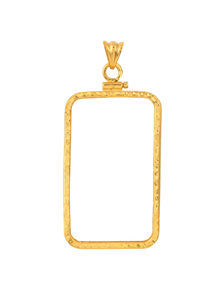 Pamp Suisse Lady Fortuna 1 Oz Diamond Cut Coin Bezel - 14K Yellow Gold - by Dazyle