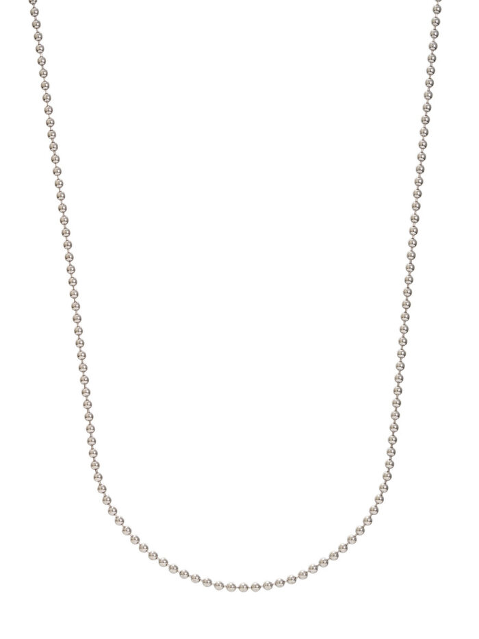 Sterling Silver 2mm Bead Chain Necklace - Sterling Silver - 18 Inch - by Dazyle