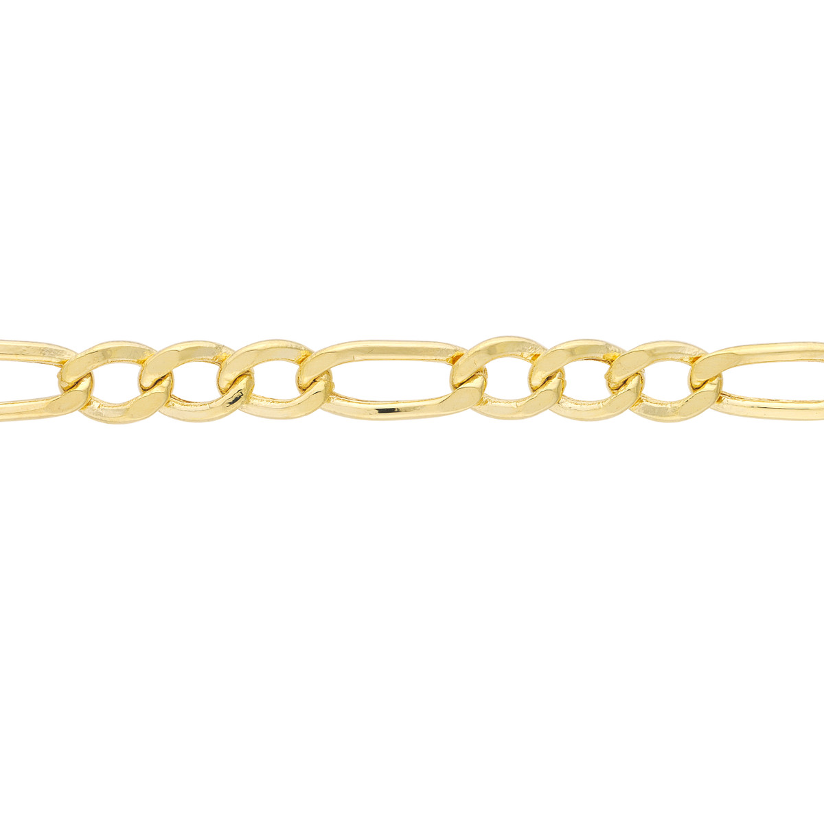 14K Yellow Gold Hollow Figaro Chain Adjustable Choker Necklace - Lobster Closure - by Dazyle - Image 3