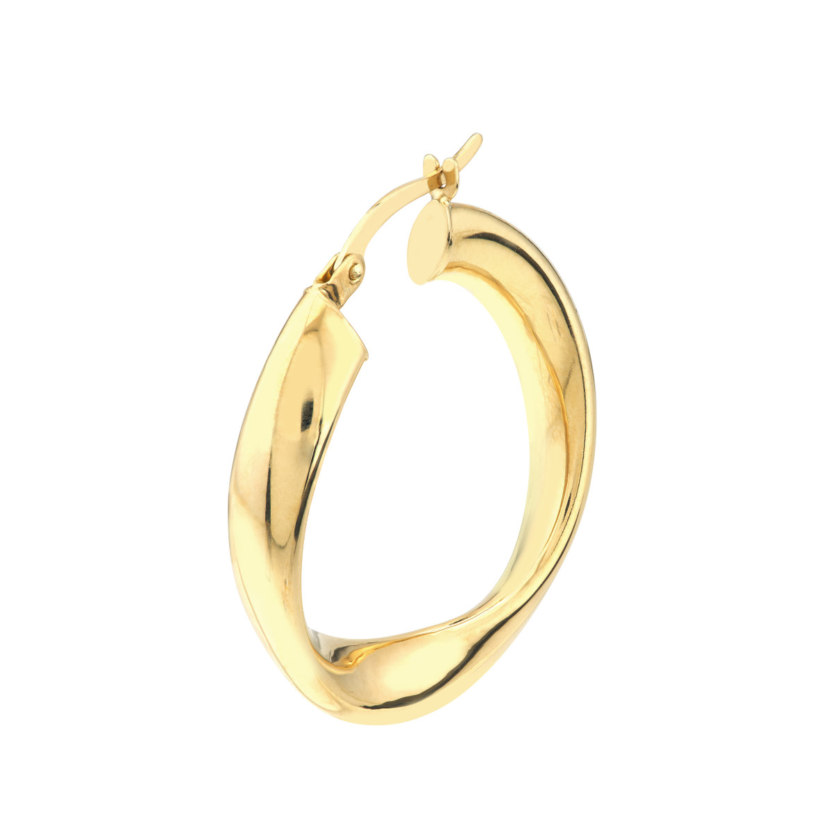 20mm Round Waved Polished Hoops - 10K Yellow Gold - by Dazyle - Image 3
