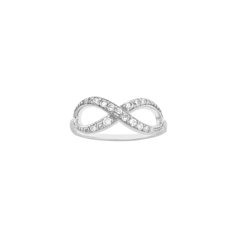 Sterling Silver CZ Infinity Ring - by Dazyle
