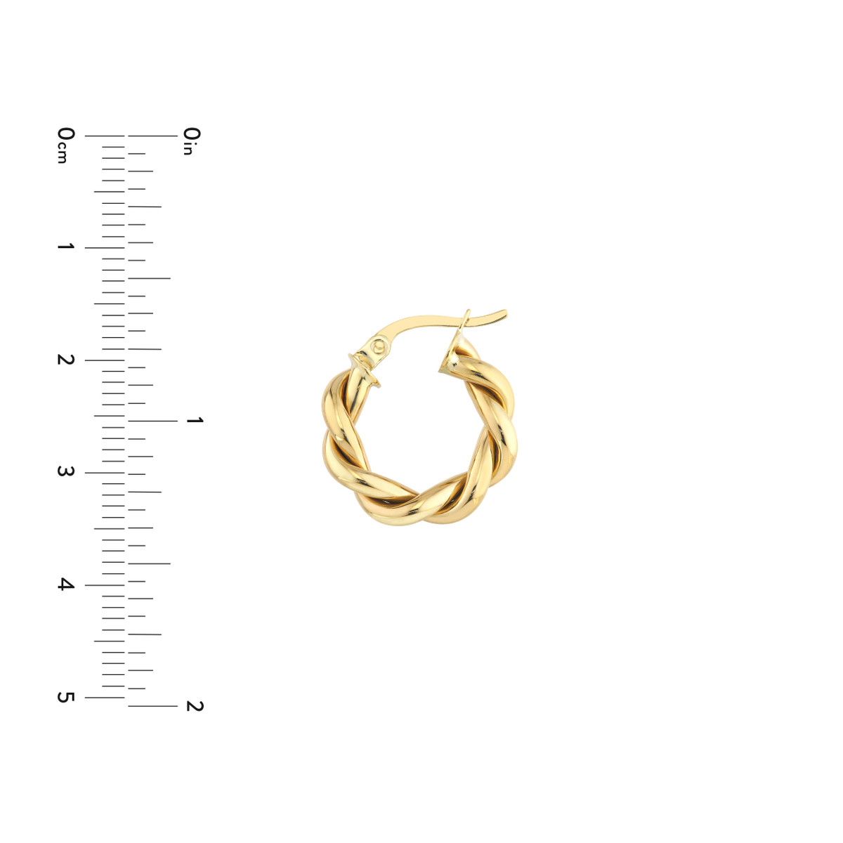 10K Yellow Gold Braided Double Tube Hoop Earrings - Hinge Closure - by Dazyle - Image 4
