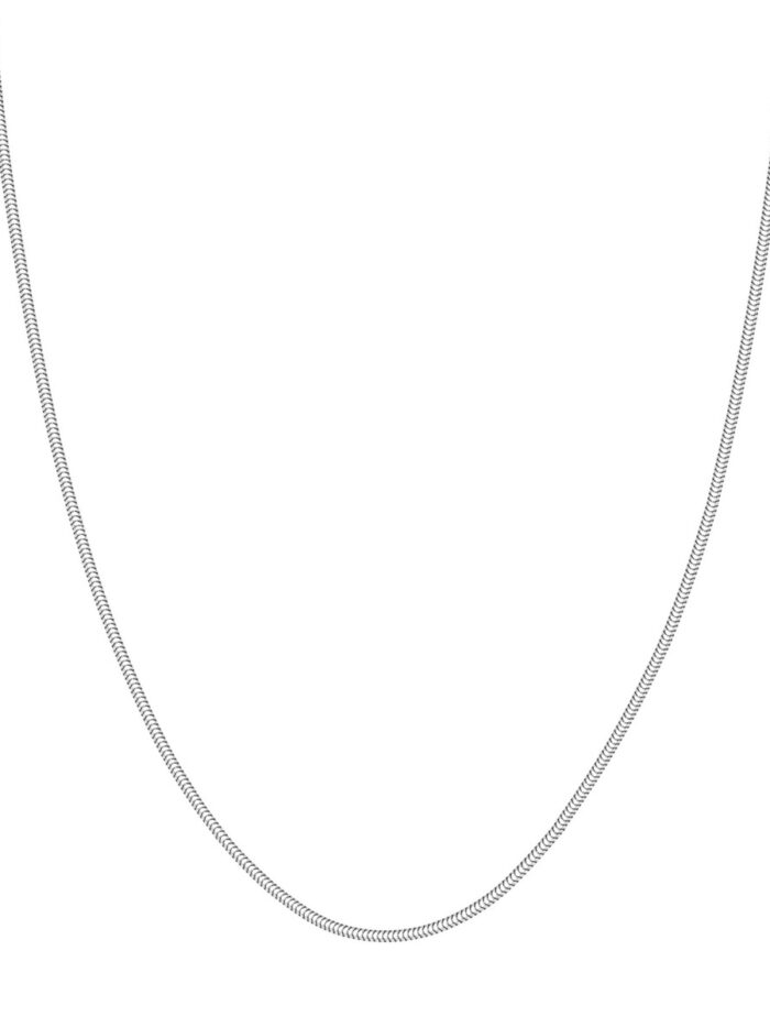 14K White Gold Snake Chain with Lobster Lock - 1.9mm Thickness - 16 Inch - by Dazyle