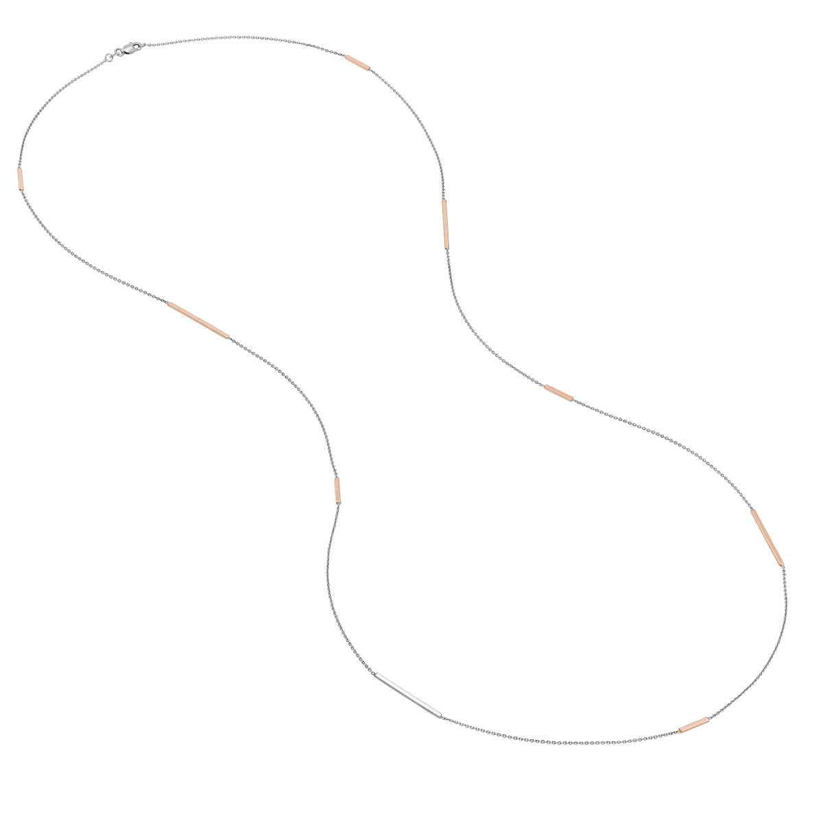 Long and Lovely Rose/White Bead Necklace | 36 Inch | Cable Chain - Sterling Silver - by Dazyle - Image 3