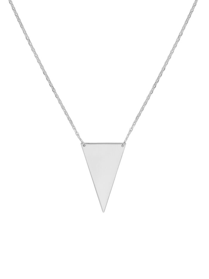 Sterling Silver Spear Tip Necklace with Cable Chain - Adjustable - by Dazyle