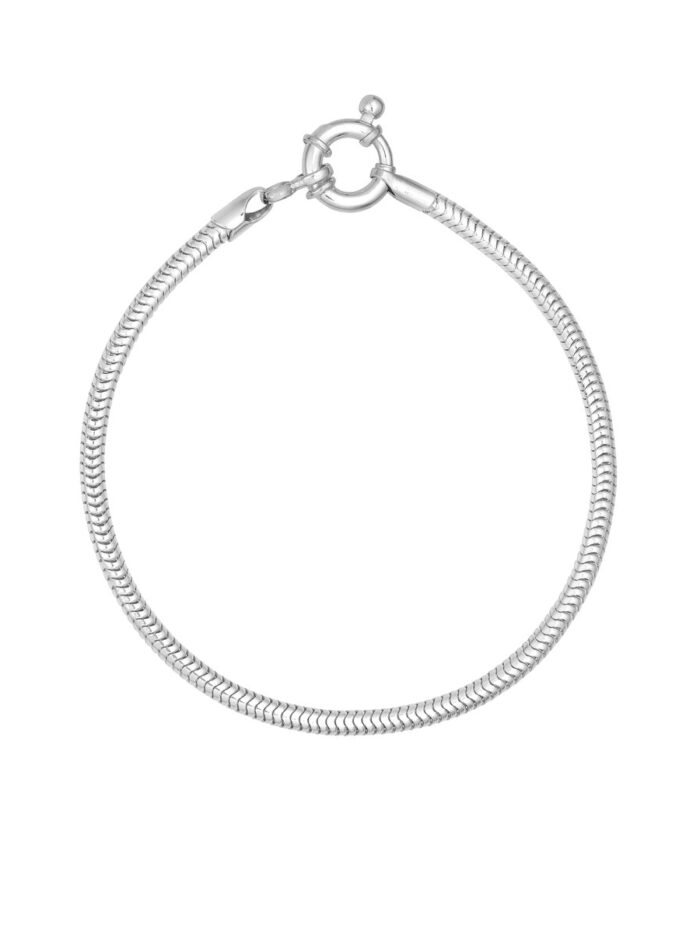 Sterling Silver Snake Chain Bracelet - Sterling Silver - 3mm - 8-Inch - by Dazyle