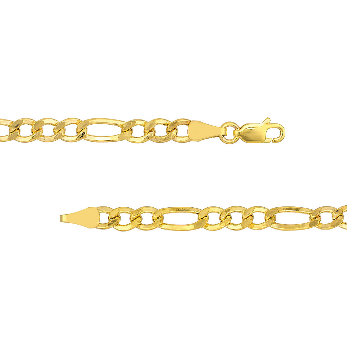 10K Yellow Gold Cuban Figaro Chain Necklace - 20 Inch - by Dazyle - Image 4