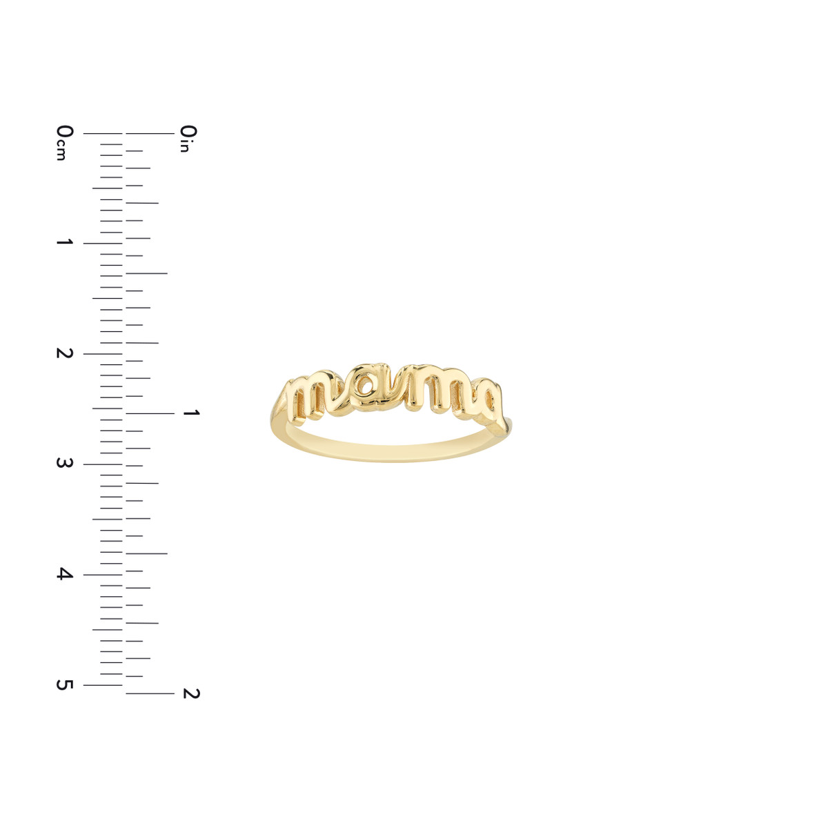Cursive Mama Ring - 14K Yellow Gold - Sizes 6, 7, 8 - by Dazyle - Image 3