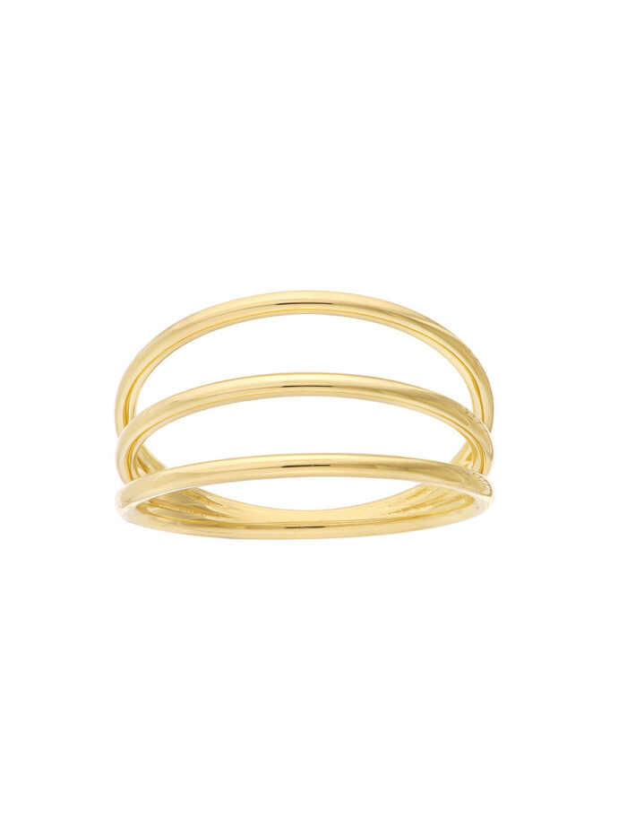 Triple Domed Ring - 14K Yellow Gold - Size 6 - by Dazyle