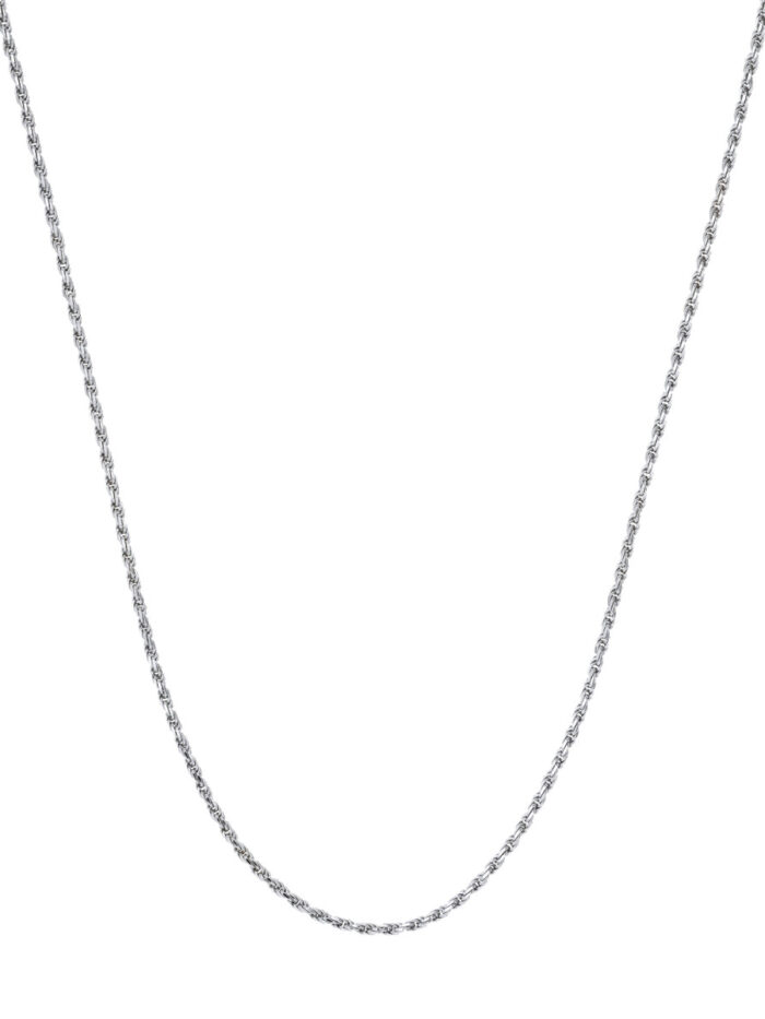 Sterling Silver Diamond-Cut Rope Chain Lobster Closure - Sterling Silver 18 Inch - by Dazyle