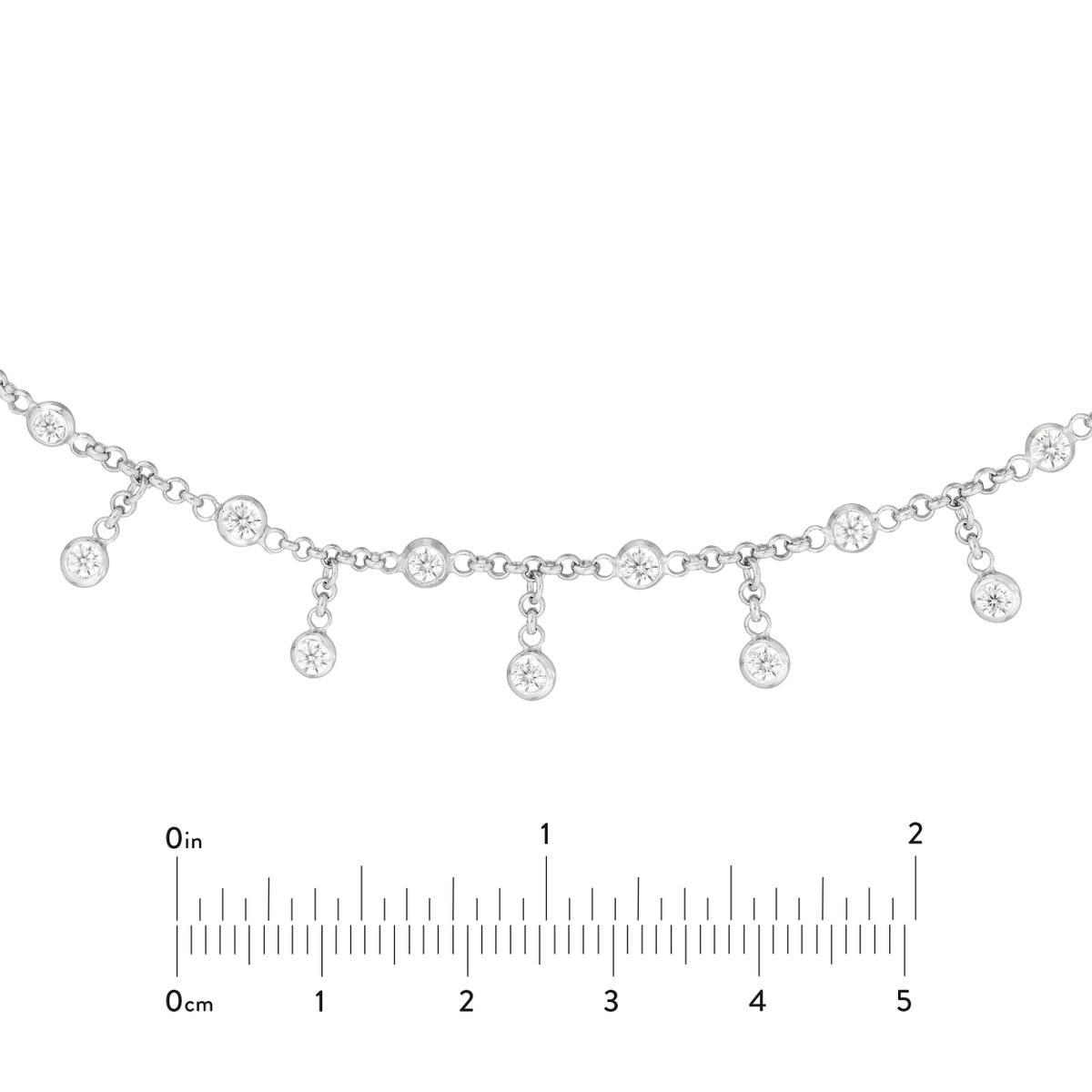 Sterling Silver CZ Dangles and Stations Adjustable Choker - by Dazyle - Image 4
