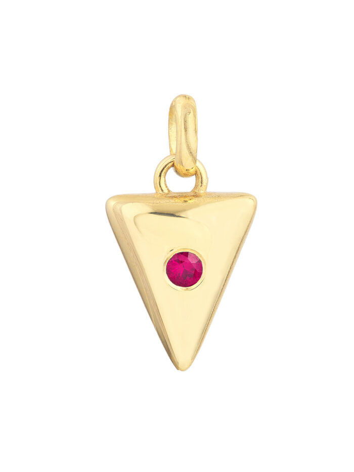 Ruby Arrow Pendant - 14K Yellow Gold - by Dazyle